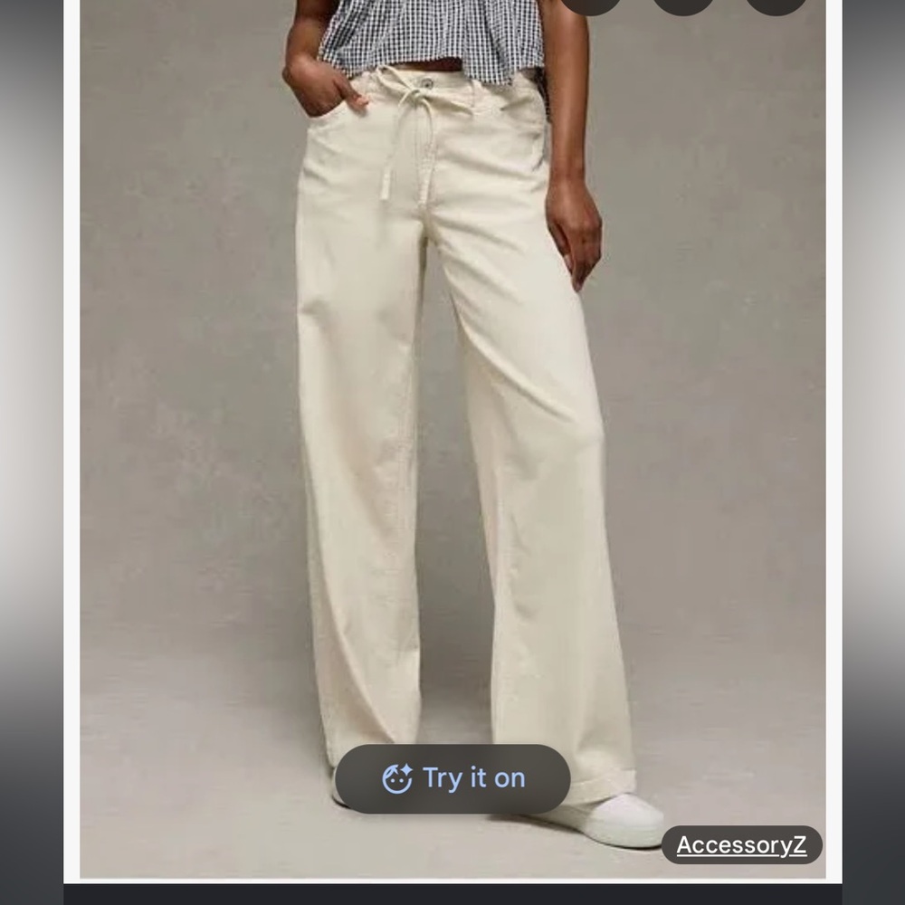 AE Dreamy Drape Stretch Low-Rise Ultra Wide-Leg Pants